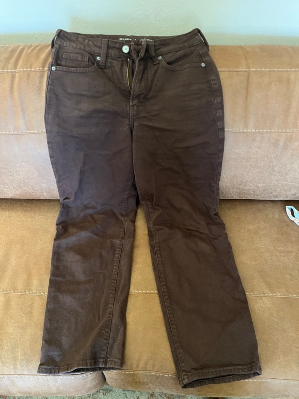 Old Navy Brown High-Rise Straight Pants